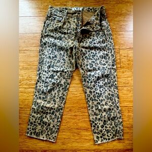 AMO loverboy leopard print soft denim jeans